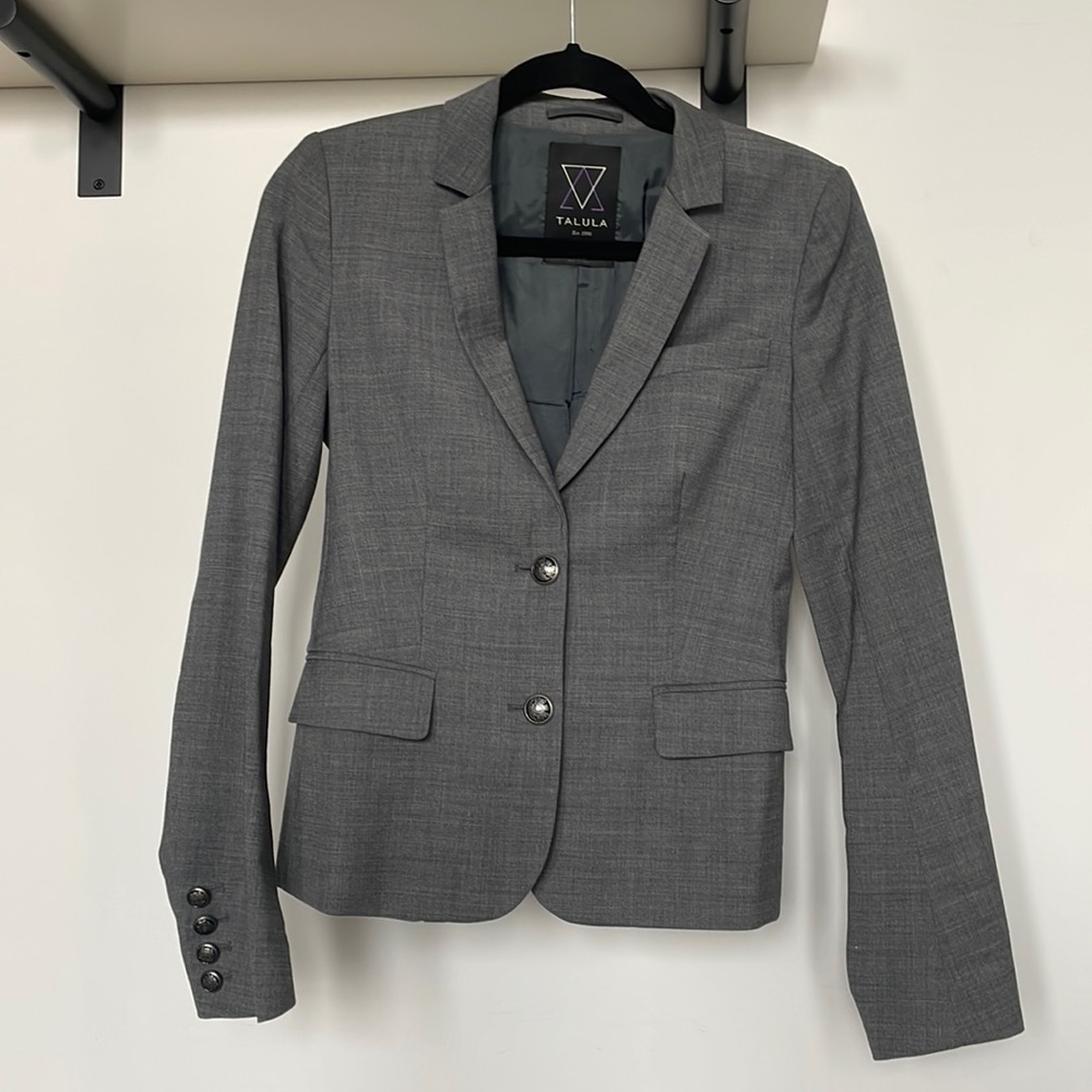Aritzia Talula Grey Wool Blazer Size 2